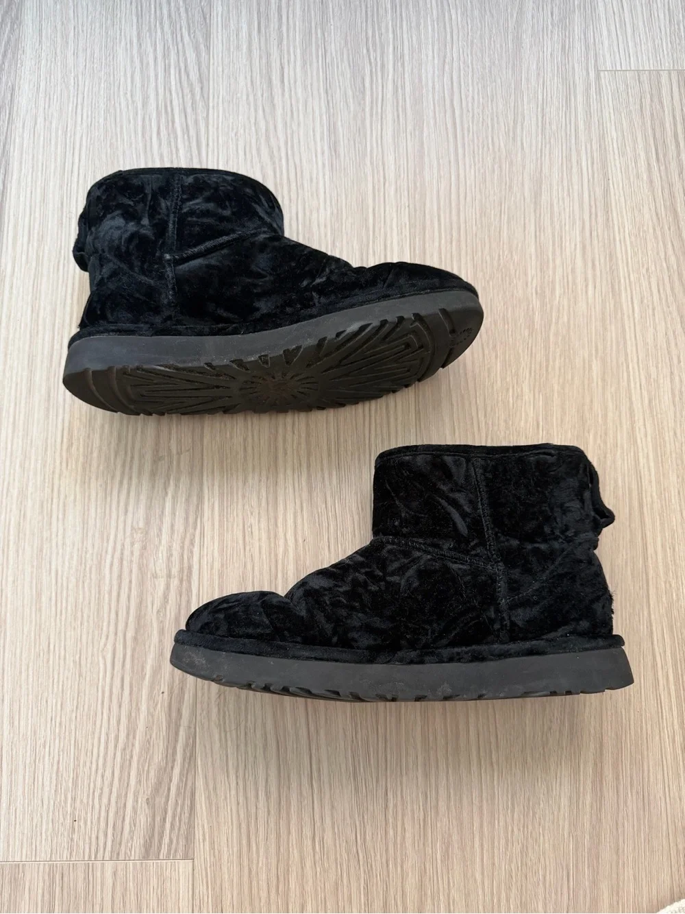 Black Velvet Mini Ugg Boot